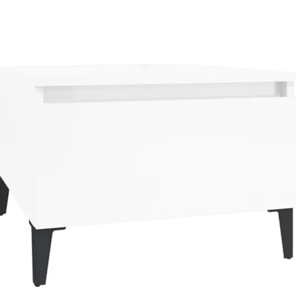 vidaXL Soffbord>Sidobord vit högglans 50x46x35 cm konstruerat trä