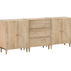 vidaXL Sideboards>Sidoskåp 3 st 60x33x75 cm massivt mangoträ