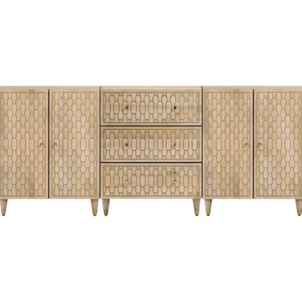 vidaXL Sideboards>Sidoskåp 3 st 60x33x75 cm massivt mangoträ