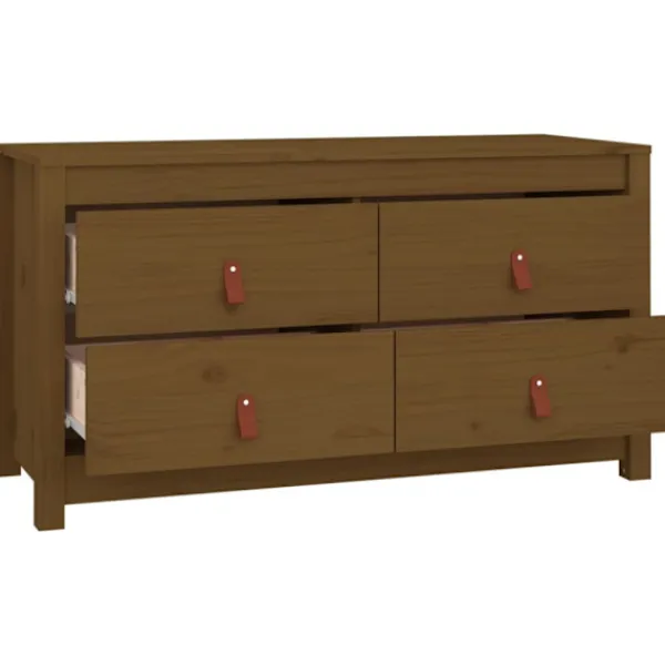 vidaXL Byråer>Sidoskåp honungsbrun 100x40x54 cm massiv furu