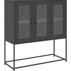vidaXL Sideboards>Sidoskåp svart 100,5x39x107 cm kallvalsat stål