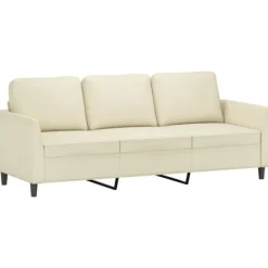 vidaXL Soffor>3-sitssoffa gräddvit 180 cm konstläder