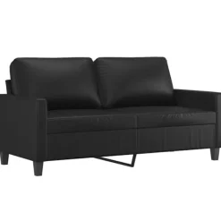vidaXL Soffor>2-sitssoffa svart 140 cm konstläder