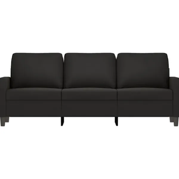 vidaXL Soffor>3-sitssoffa svart 180 cm sammet