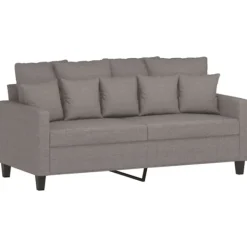 vidaXL Soffor>2-sitssoffa taupe 140 cm tyg