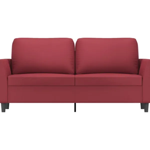 vidaXL Soffor>2-sitssoffa vinröd 140 cm fuskläder