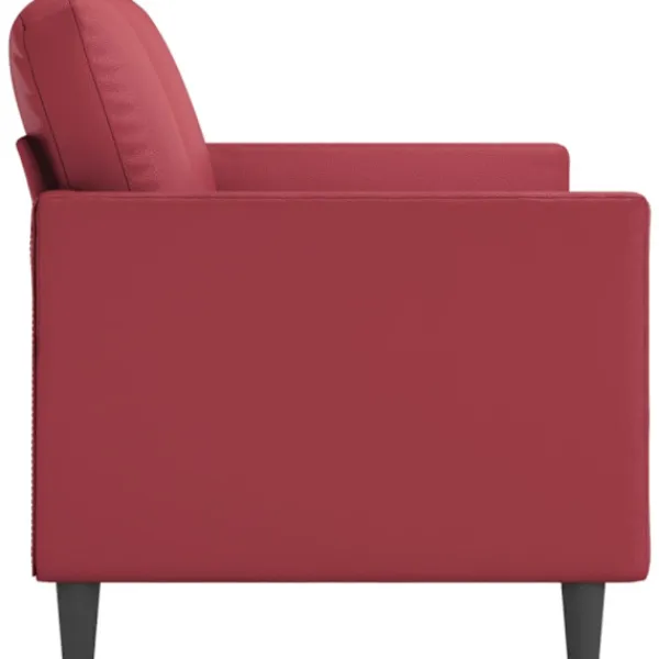 vidaXL Soffor>2-sitssoffa vinröd 140 cm fuskläder