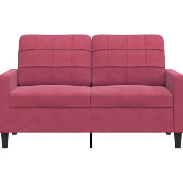 vidaXL Soffor>2-sitssoffa vinröd 120 cm sammet