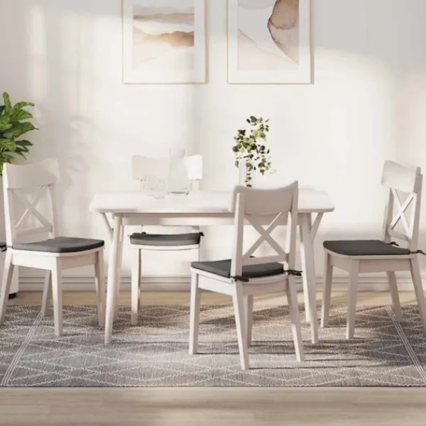 vidaXL Matgrupper>Sittkuddar 4 pcs Ljusgrå 40 x 40 x 3 cm Kordread tyg