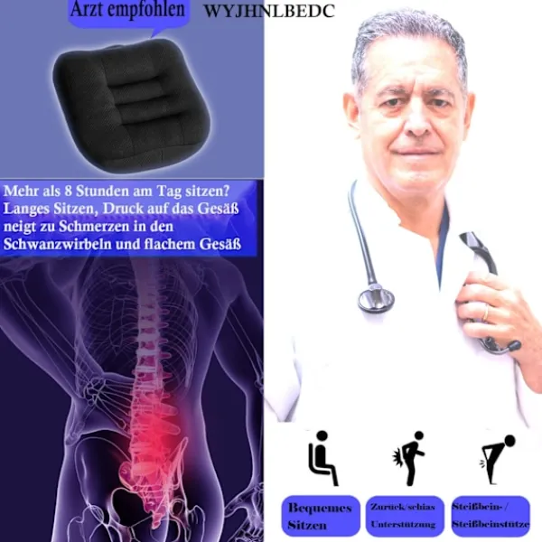 Sittpuffar>Sittkudde / förhöjningssäte bil, sittpuff / stolsdyna 40x40 kontorsstol ergonomisk ortopedisk sittpuff för matbordstolar svart h
