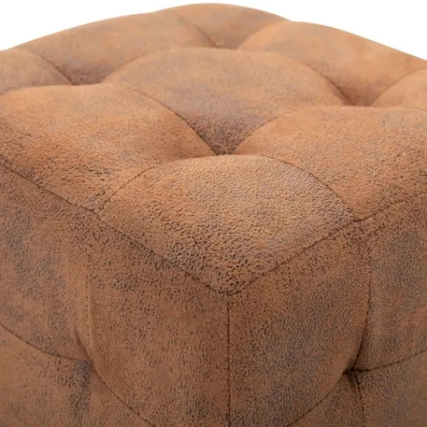 vidaXL Sittpuffar>Sittpuff 2 st brun 30x30x30 cm konstmocka