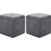 vidaXL Sittpuffar>Sittpuff 2 st grå 30x30x30 cm konstmocka
