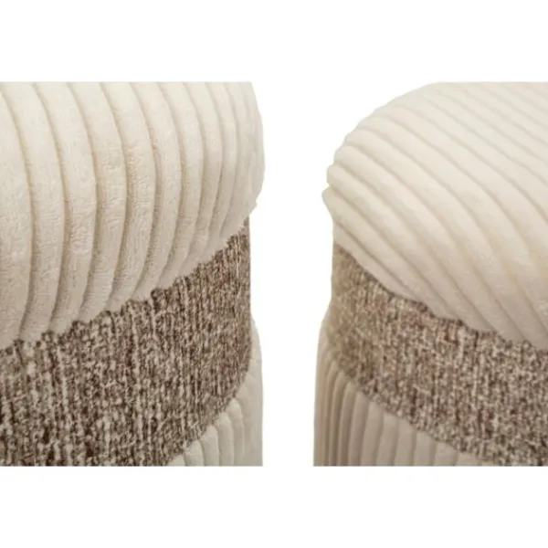 B2X Sittpuffar>Sittpuffset med förvaring, krämfärgad, 3 delar, olika storlekar