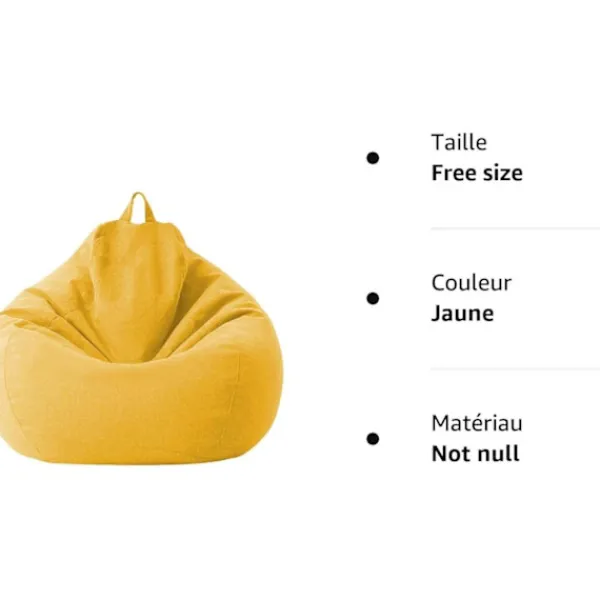 Sittsäckar>Sittpufföverdrag i bomull och linne - 100x120 cm - Dragkedja