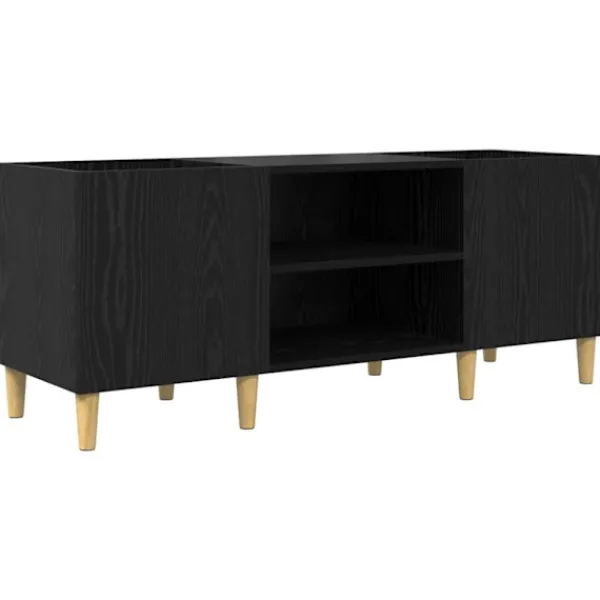 vidaXL Tv-Bänkar>Skivskåp Svart Ek 121 x 38 x 48 cm Konstruerat trä