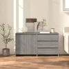 vidaXL Sideboards>Skänk 2 delar grå sonoma konstruerat trä