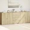 vidaXL Sideboards>Skänk 3 delar Sonoma ek konstruerat trä