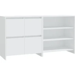 vidaXL Sideboards>Skänk 2 delar vit konstruerat trä