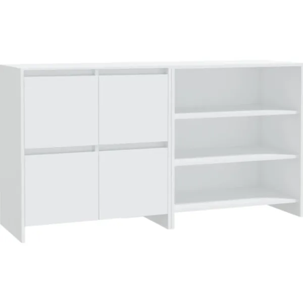 vidaXL Sideboards>Skänk 2 delar vit konstruerat trä