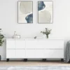 vidaXL Sideboards>Skänk 3 delar Vit konstruerat trä
