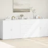 vidaXL Sideboards>Skänk 3 delar Vit konstruerat trä