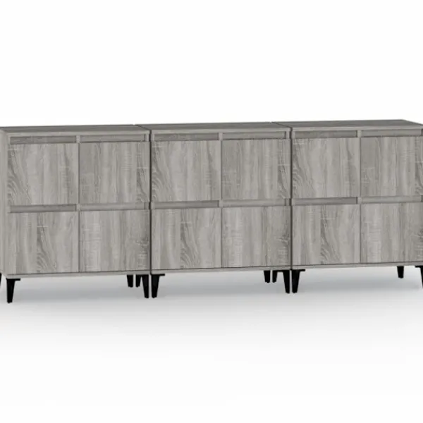 vidaXL Sideboards>Skänk 3 st grå sonoma 60x35x70 cm konstruerat trä