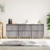 vidaXL Sideboards>Skänk 3 st grå sonoma 60x35x70 cm konstruerat trä