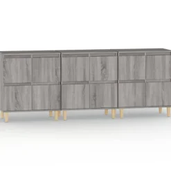 vidaXL Sideboards>Skänk 3 st grå sonoma 60x35x70 cm konstruerat trä