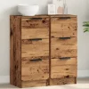 vidaXL Skåp>Skänk 2 st åldrat trä 30x30x70 cm konstruerat trä