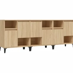 vidaXL Sideboards>Skänk 3 st sonoma ek 60x35x70 cm konstruerat trä