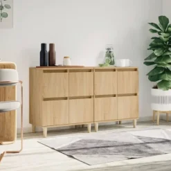 vidaXL Sideboards>Skänk 2 st sonoma ek 60x35x70 cm konstruerat trä