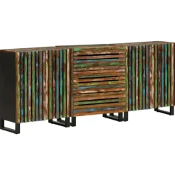 vidaXL Sideboards>Skänk 3 st 60x34x75 cm massivt akaciaträ