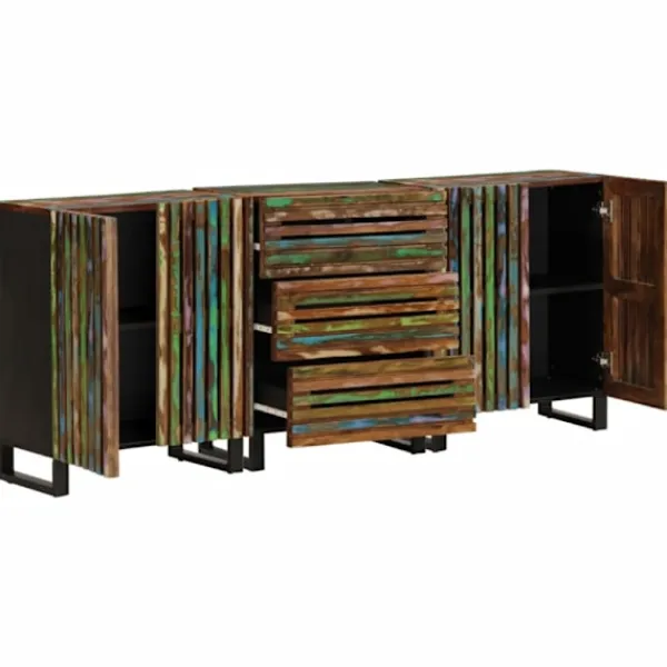 vidaXL Sideboards>Skänk 3 st 60x34x75 cm massivt akaciaträ