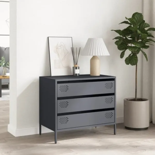 vidaXL Byråer>Skänk antracit 68x39x58,5 cm kallvalsat stål