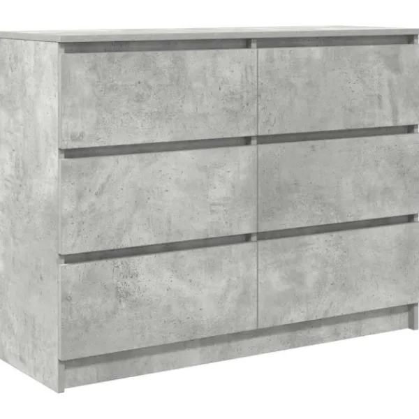 vidaXL Byråer>Skänk betong grå 100x35x76 cm konstruerat trä