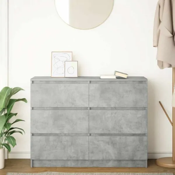 vidaXL Byråer>Skänk betong grå 100x35x76 cm konstruerat trä