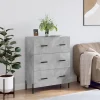 vidaXL Byråer>Skänk betonggrå 69,5x34x90 cm konstruerat trä