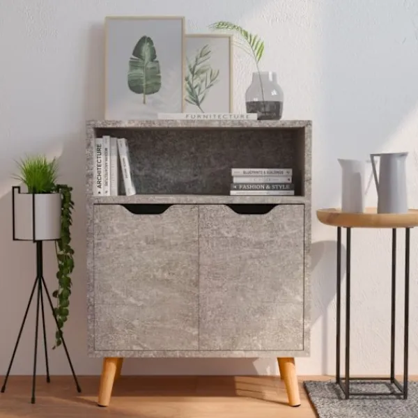 vidaXL Skåp>Skänk betonggrå 60x30x72 cm konstruerat trä