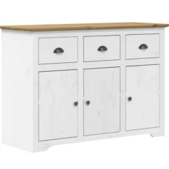 vidaXL Sideboards>Skänk BODO vit och brun 115,5x44x80 cm massiv furu