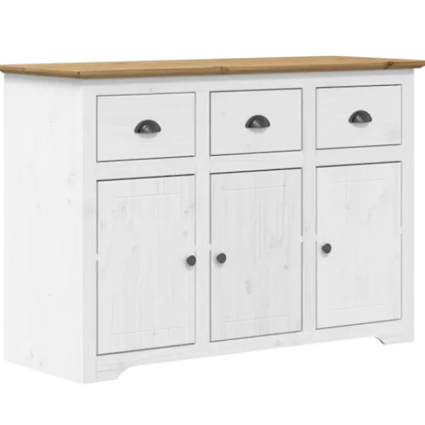 vidaXL Sideboards>Skänk BODO vit och brun 115,5x44x80 cm massiv furu