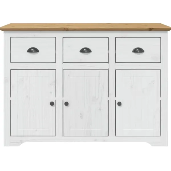 vidaXL Sideboards>Skänk BODO vit och brun 115,5x44x80 cm massiv furu