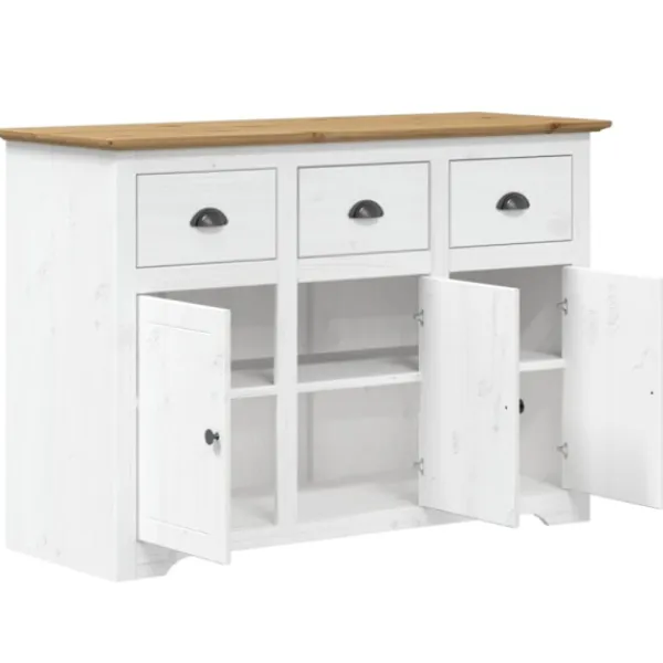 vidaXL Sideboards>Skänk BODO vit och brun 115,5x44x80 cm massiv furu