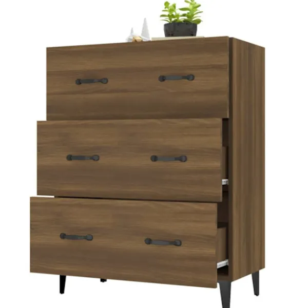 vidaXL Byråer>Skänk brun ek 69,5x34x90 cm konstruerat trä