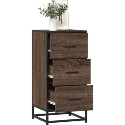 vidaXL Byråer>Skänk brun ek 35,5x35x76 cm konstruerat trä och metall