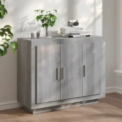 vidaXL Sideboards>Skänk grå sonoma 92x35x75 cm konstruerat trä