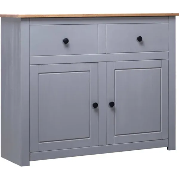 vidaXL Sideboards>Skänk grå 93x40x80 cm massiv furu panama