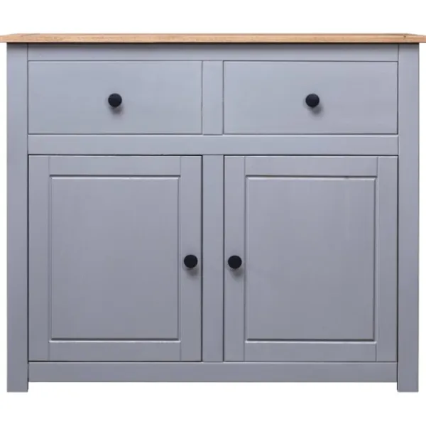 vidaXL Sideboards>Skänk grå 93x40x80 cm massiv furu panama