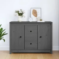 vidaXL Sideboards>Skänk grå 100x35x74 cm massiv furu