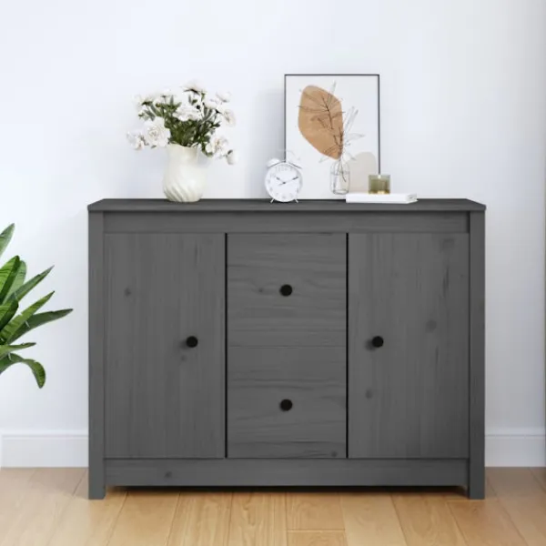 vidaXL Sideboards>Skänk grå 100x35x74 cm massiv furu