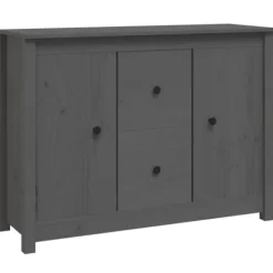 vidaXL Sideboards>Skänk grå 100x35x74 cm massiv furu